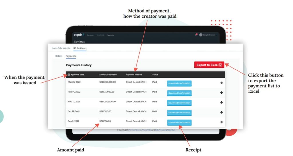 Captiv8 Creator Payments